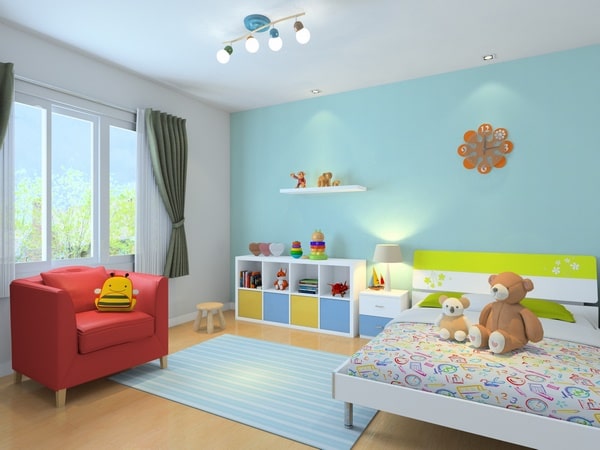 Giấy dán tường phòng ngủ màu xanh (10)